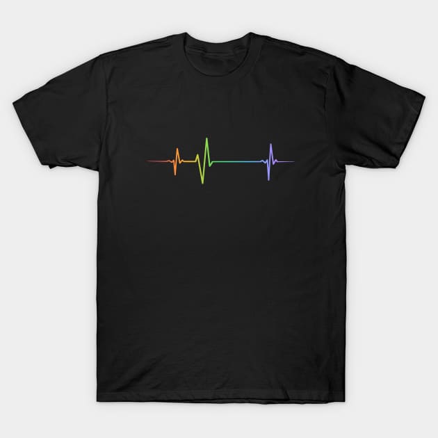 Rainbow Heartbeat Pride Shirt, LGBTQ Pride, Gay Shirt, Lesbian Shirt, Gift for Gay Lesbian, Queer Pride Month T-Shirt by InfiniTee Design